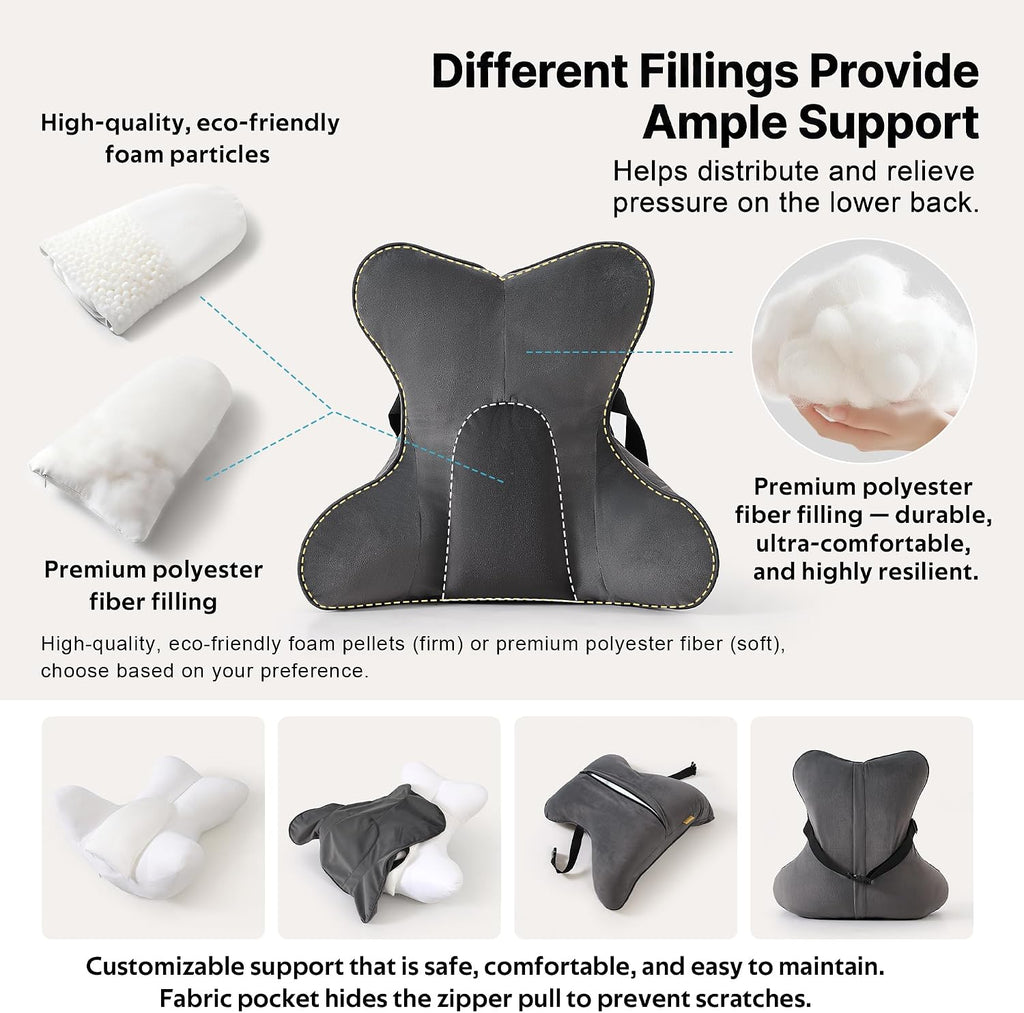 Lumbar Support Pillow (Pat. Pend) for Office Chair, Couch, Recliner & Car Seat, Ergonomic Back Support for Lower Back Comfort, with…