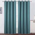 Lemomo Sea Teal Thermal Blackout Curtains/52 x 84 Inch/Set of 2 Panels Room Darkening Curtains 84 Inch silver