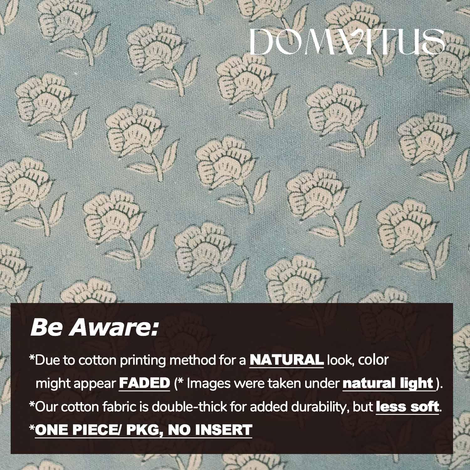 Domvitus Floral Pillow Covers 24x24 Throw Pillow Covers Decorative Block Floral Print Vintage Pillow Cover for Living Room Couch Bed, Light…