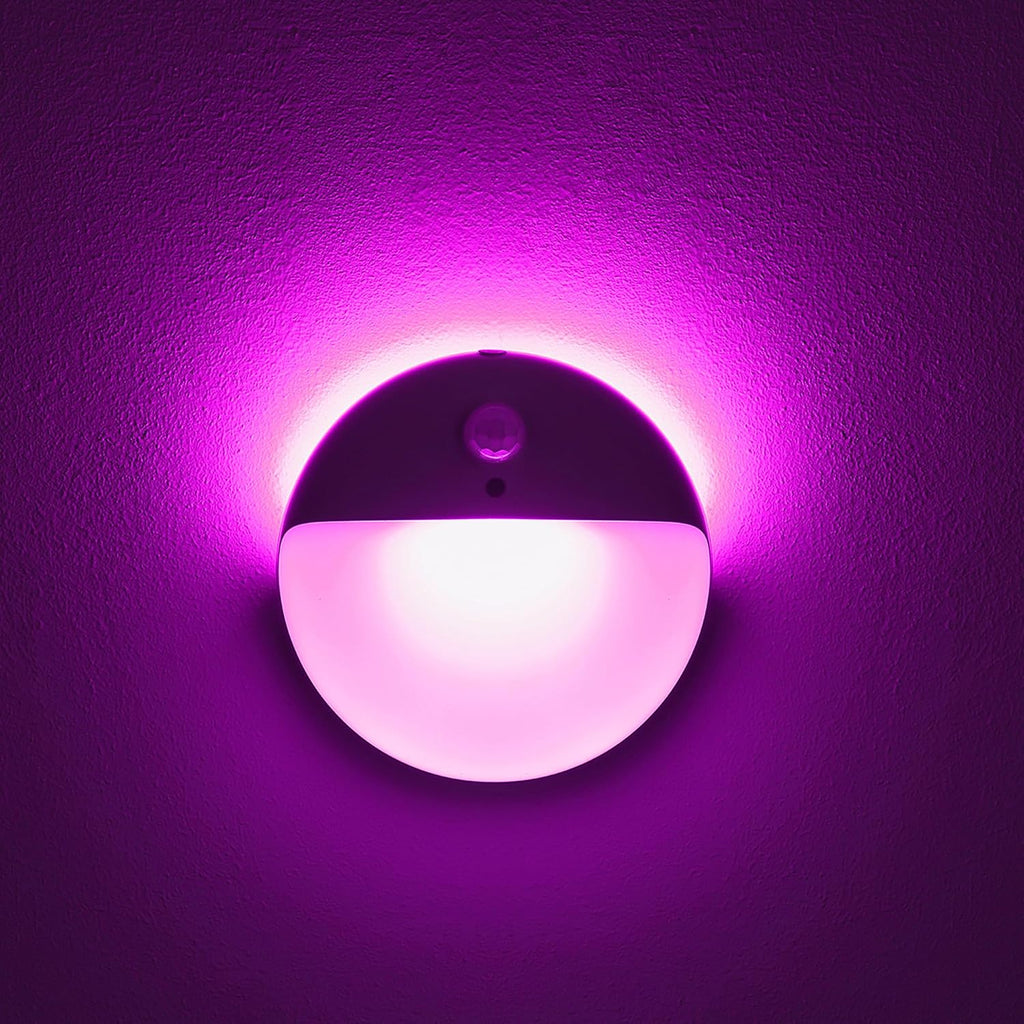 YUNLEX 2 Pack Purple Battery Night Light, Motion Activated Night Light, 2.6" Small Sticky Lights, 3 Light Modes, Dimmable Calming Glow…