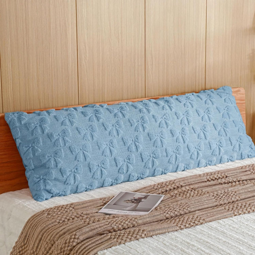 SmoothNovelty Blue Bow Body Pillow Cover 20 x 54 Inches Coquette Long Body Pillowcase with Zipper Closure Coquette Room Decor Cute Faux…