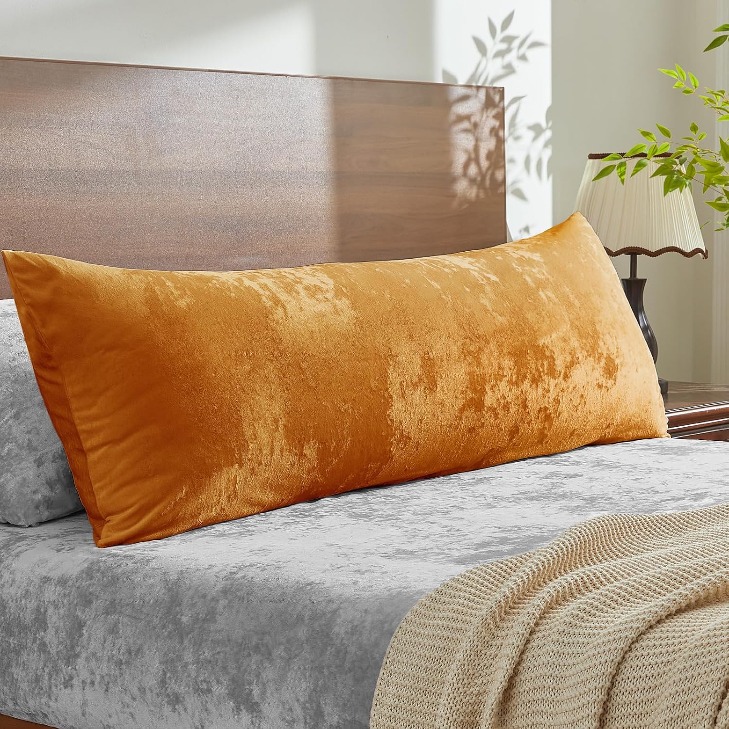 BEDELITE Velvet Body Pillow Cover with Zipper, Soft and Plush 20x54 Long Pillow Case, Velvety Smooth and Cozy Body Pillow Pillowcase for…