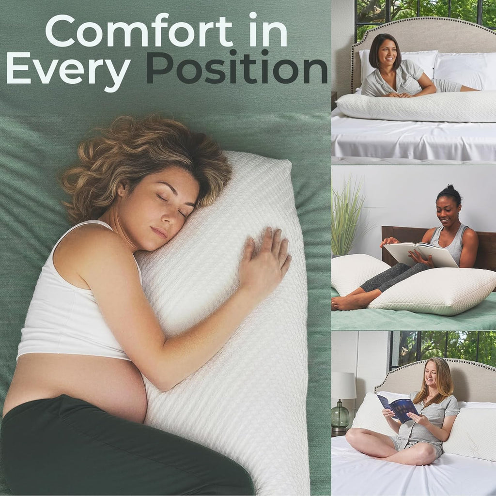 Snuggle-Pedic Body Pillow for Side Sleepers for Adults - Full Body Maternity Pillow Support Legs, Belly & HIPS - Shredded Memory Foam &…