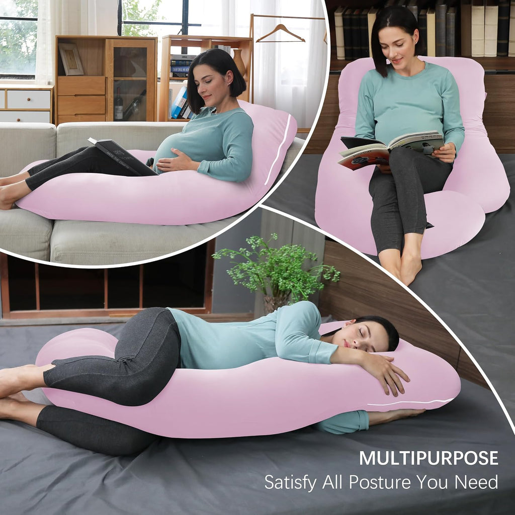 Moonpark MOON PARK Pregnancy Pillows for Sleeping - U Shaped Full Body Maternity Pillow with Removable Cover - Support for Back, Legs, Bell…