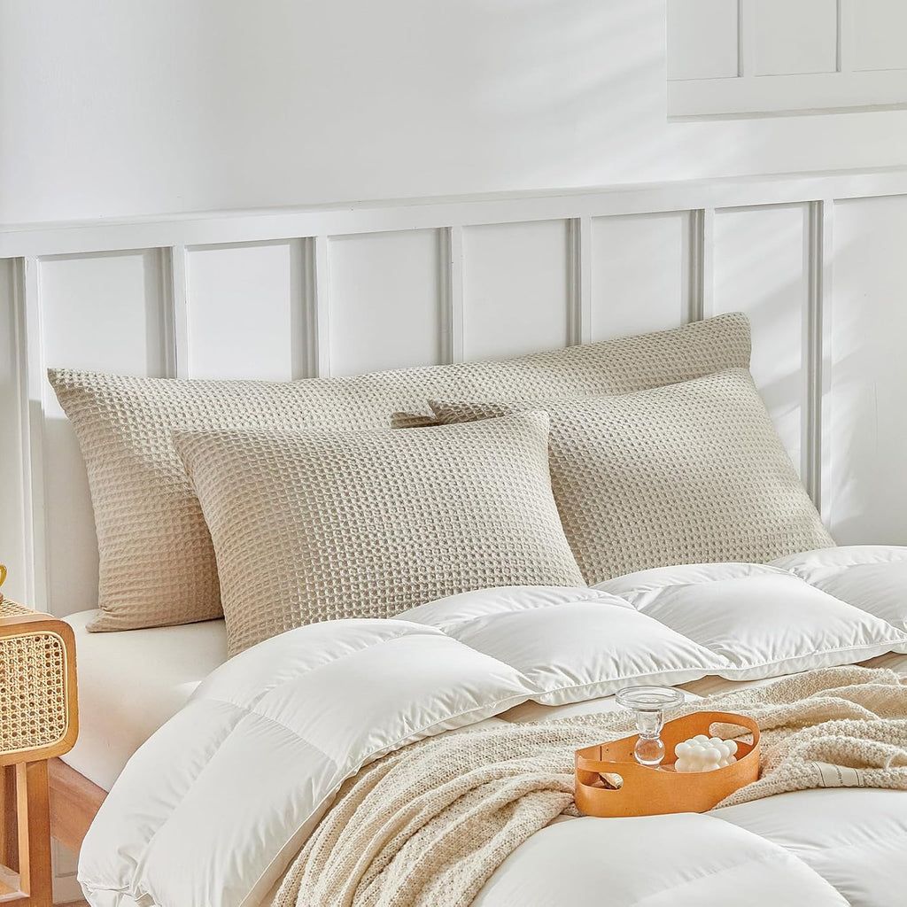 Warmdern Waffle Weave Pillowcases Body Size 1 Pack Pillow Cases Soft Microfiber Pillow Case Covers Set of 2 Boho Woven Textured Pillowcase…