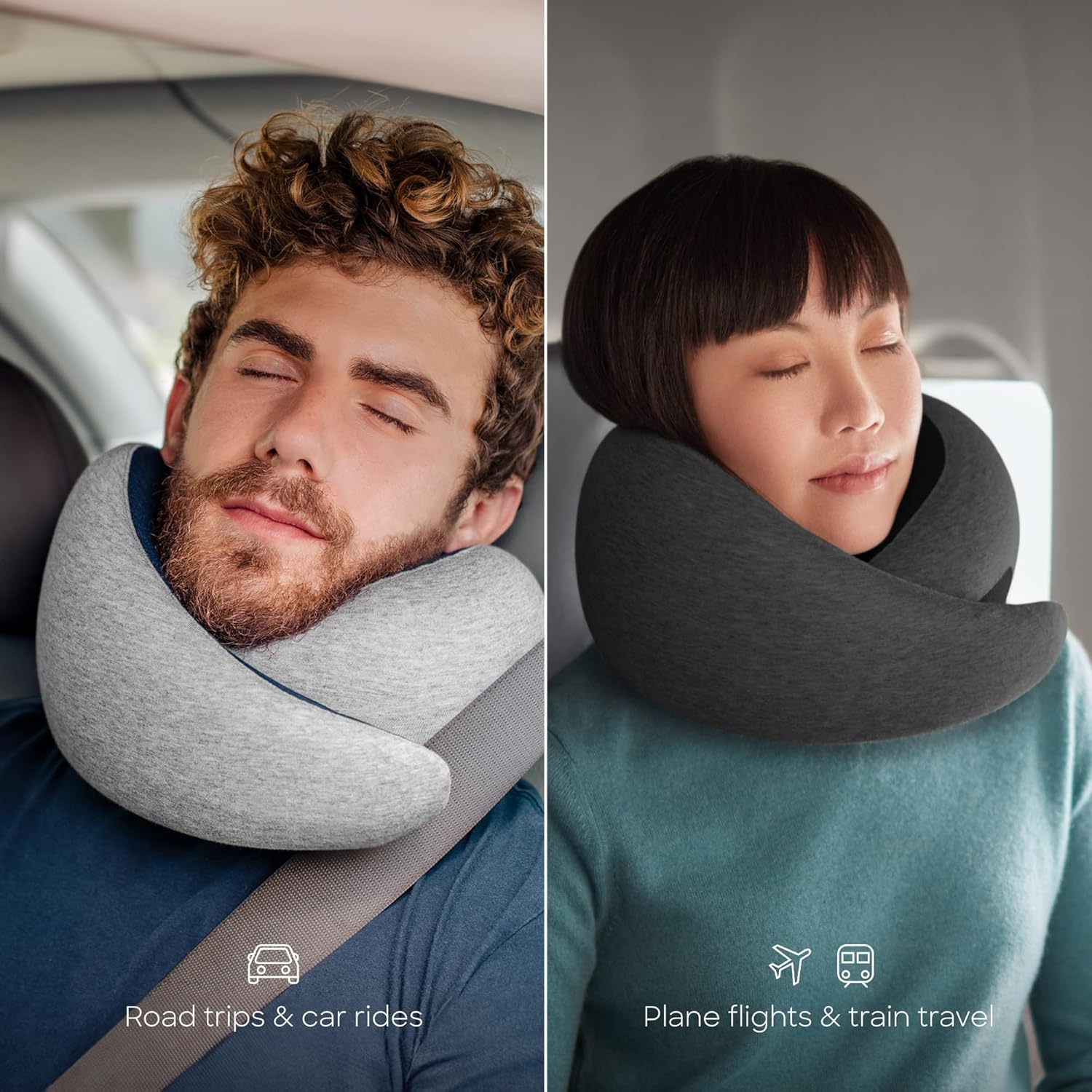 Ostrichpillow Go Neck Pillow, Travel Pillows for Airplanes, Premium Memory Foam Travel Pillow, 360o Ergonomic Design, Asymmetrical Sides…