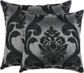 NAPEARL Throw Pillow Covers-Set of 2 Cushion Covers with Jacquard Patterns, Black Decorative Pillowcase for Couch, Sofa, Bed, Attractive…