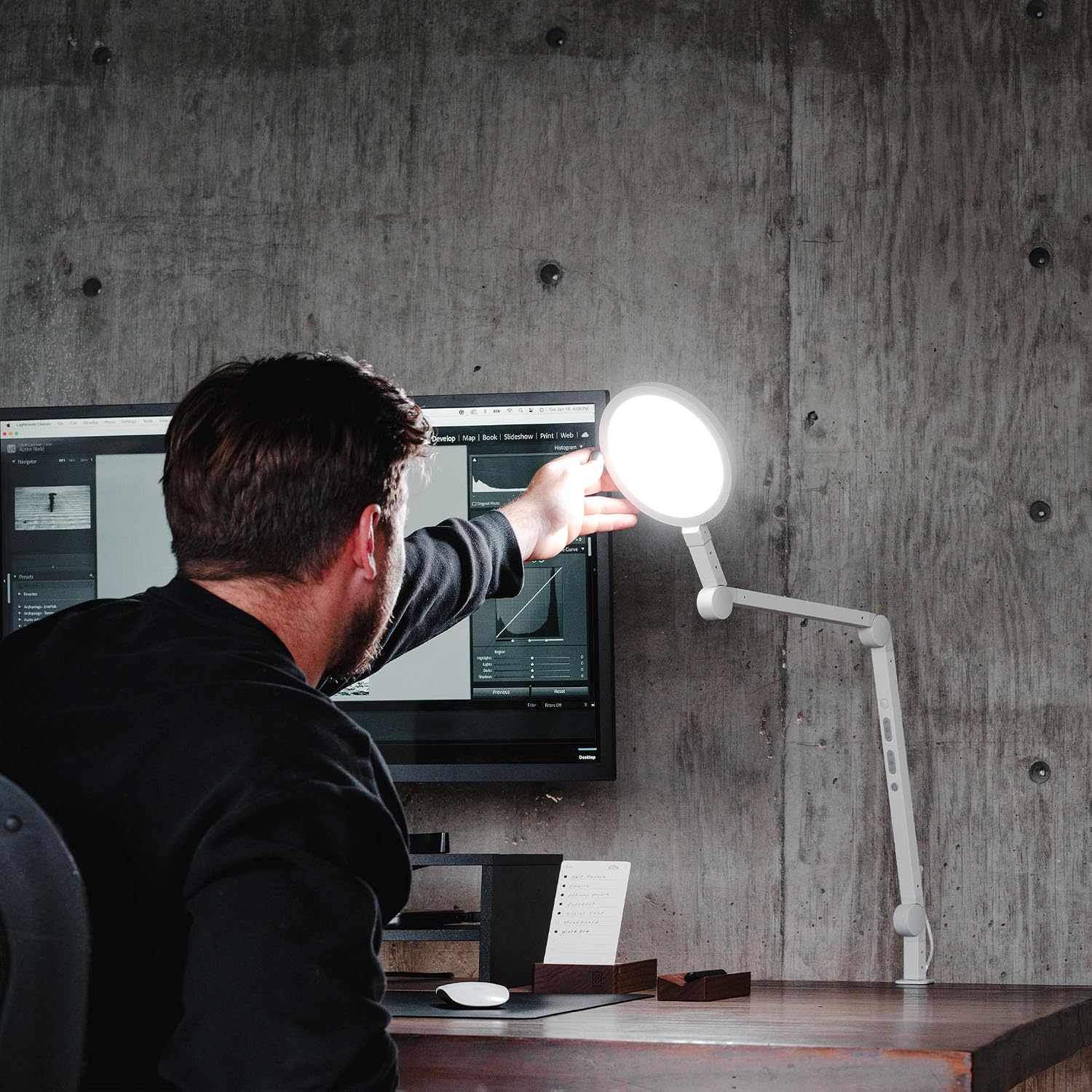 LUME CUBE Edge 2.0 LED Desk Lamp | Dimmable Home Office Desk Light with USB Charging Port & Strong Swing Arm | Adjustable Color…