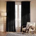 Nicetown Velvet Black Out Curtains 144 inches Long, Rod Pocket & Back Tab Blackout Window Treatments Thermal Drapes Sound Reducing for Bedr…