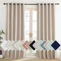 NICETOWN Cream 100% Blackout Linen Curtains 108 inch Long Burg for Living Room, 1 Pair, 62" Width Each Panel, Farmhouse Thick Completely…