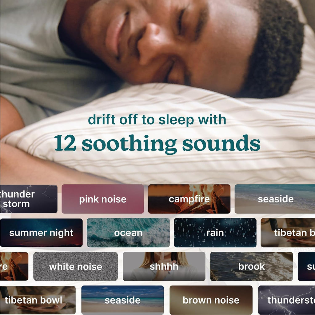 Homedics Sleep Better Portable Sound Machine, Night Light,12 Soothing Sounds Including White Noise, Rain & Thunderstorm, Ultra-Portable…