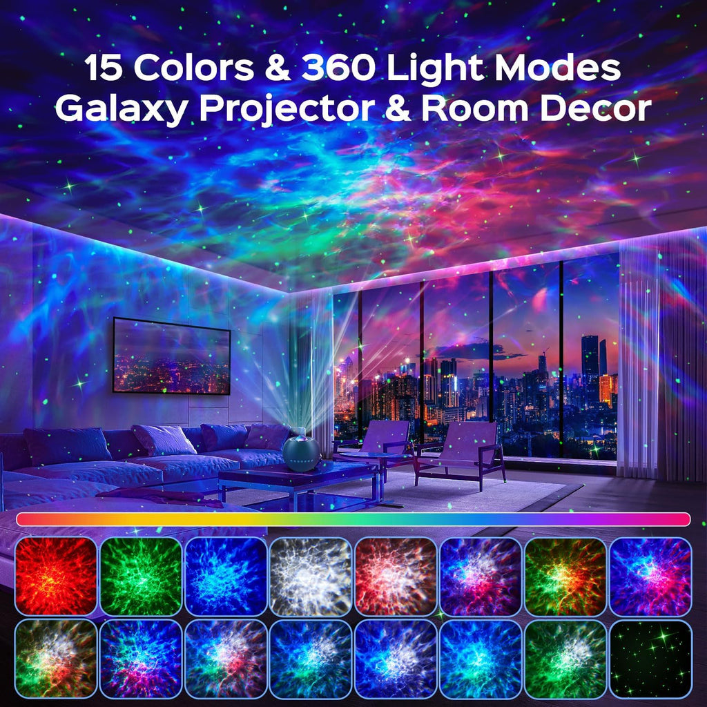 Galaxy Projector for Bedroom Star Projector for Bedroom,15-Color 15 White Noise Sound Machine for Sleep Galaxy Light Projector for…