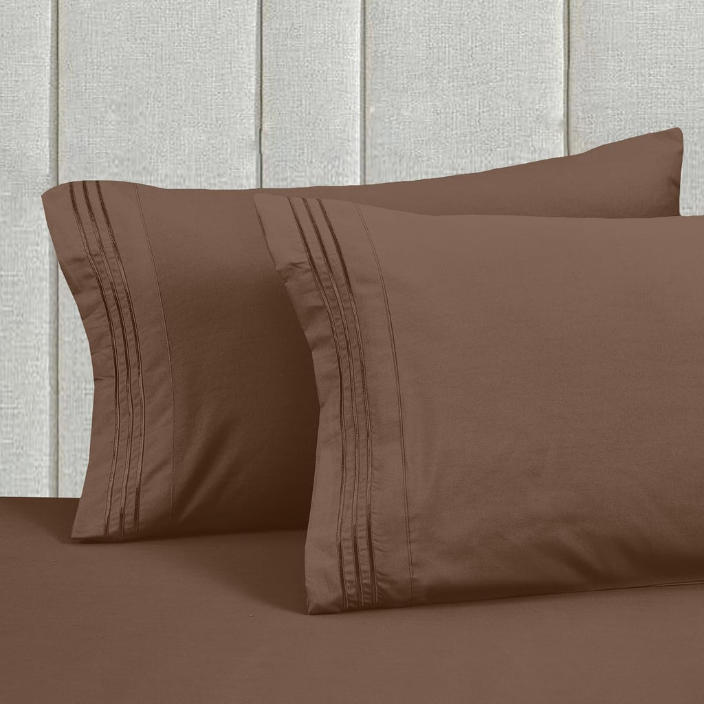 MocassiLuxuryBedding Mocassi Twin XL Size 4-Piece Bed Sheet Set - 1800 Hotel Quality Microfiber 18-24 Inches Extra Deep Pocket Fitted Sheet…