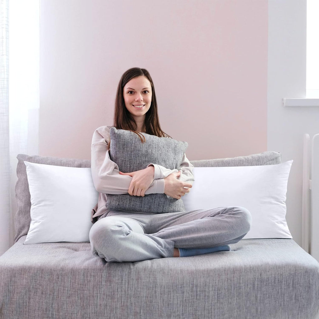 Utopia Bedding Full Body Pillow for Adults (White, 20 x 54 Inch), Long Pillow Insert for Sleeping, Ideal for Side Sleepers (Pack of 6)