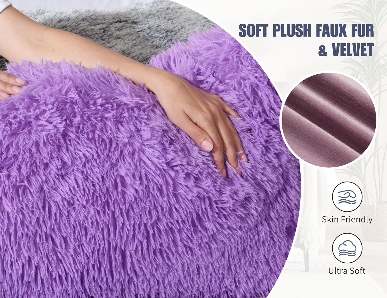 Wsofrlac Purple Body Pillow for Day Bed Queen Bed Set 20x54 King Size Lumbar Pillows Hug Pregnancy Purple Sleep relaxation Body Pillow…