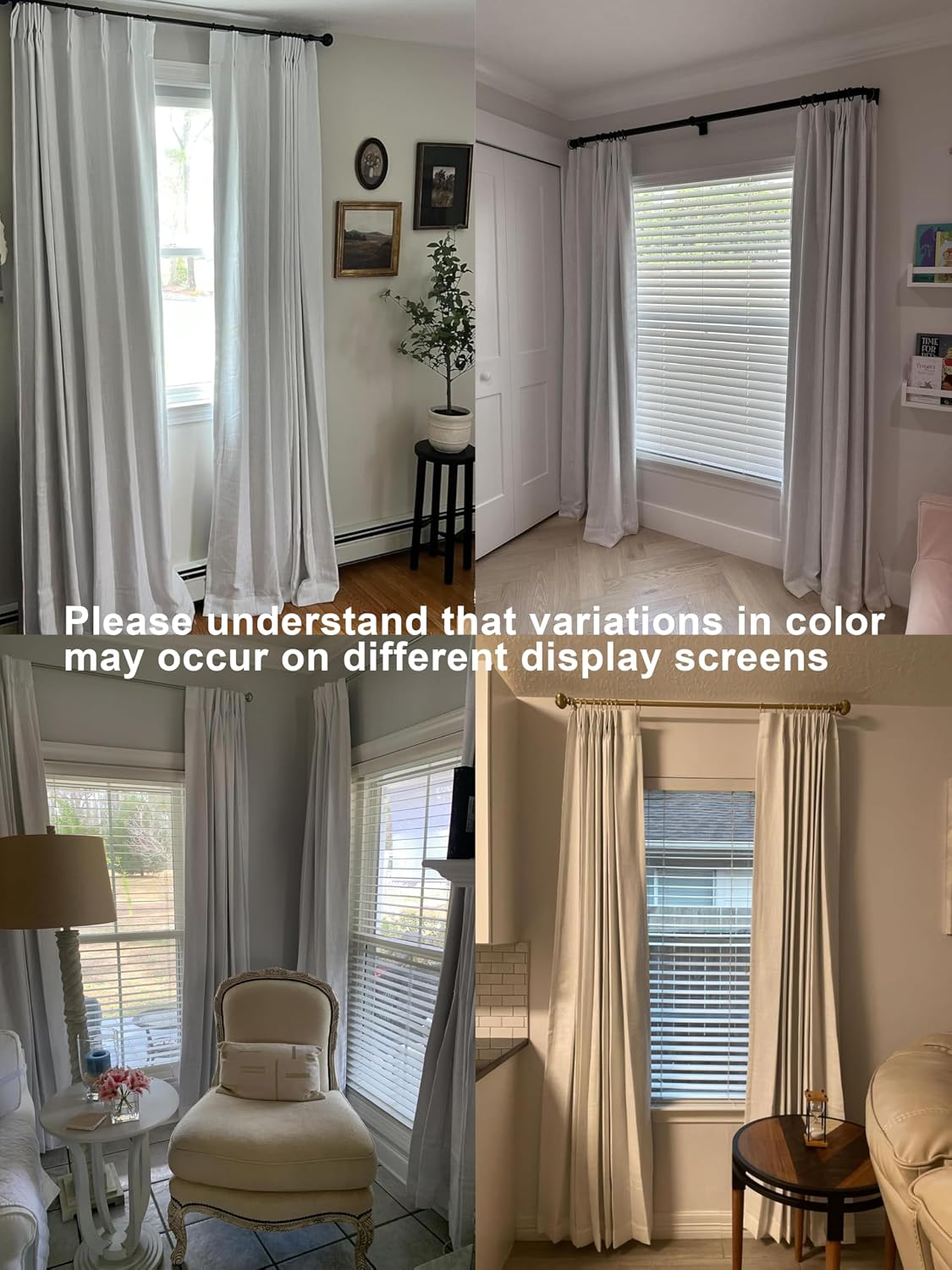 VisionHome Vision Home White Pinch Pleated Full Blackout Curtains 60 inch Wide Thermal Insulated Window Panels 108 inch for Bedroom Living…