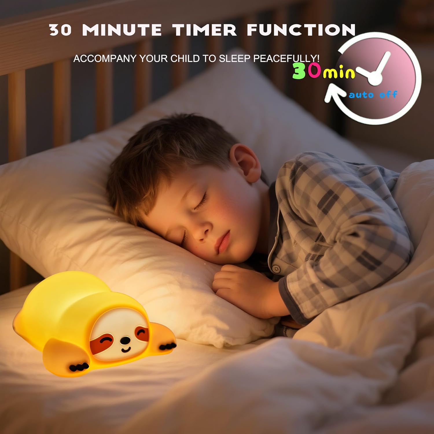 DREAMING MY DREAM Squishy Sloth Night Light, LED Novelty Animal Nightlight,3 Levels Dimmable,30Min Timer Nursery Nightlight for Kids…