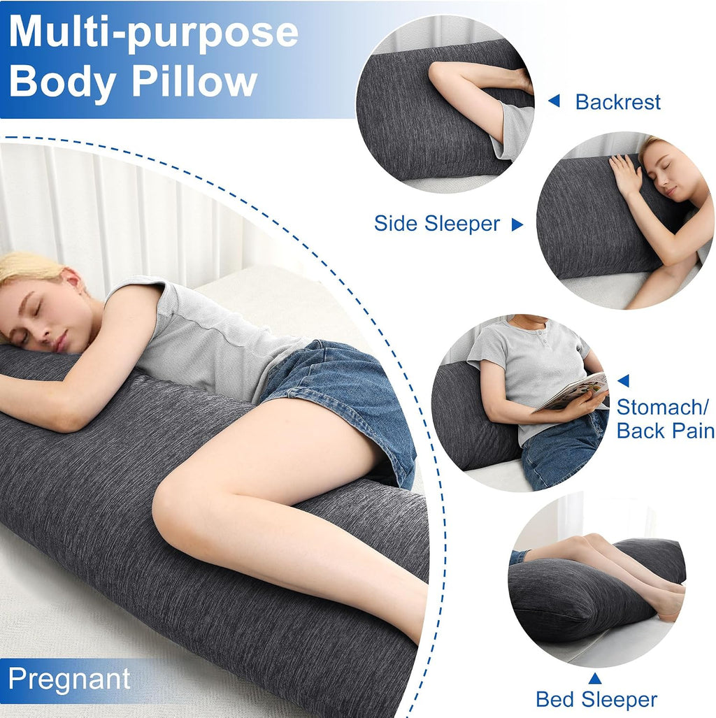 Hiasan Memory Foam Body Pillow for Adults, Cooling Long Body Pillow for Side Sleepers, Bed, Sleeping, Soft Support for Pregnant Women, Back…