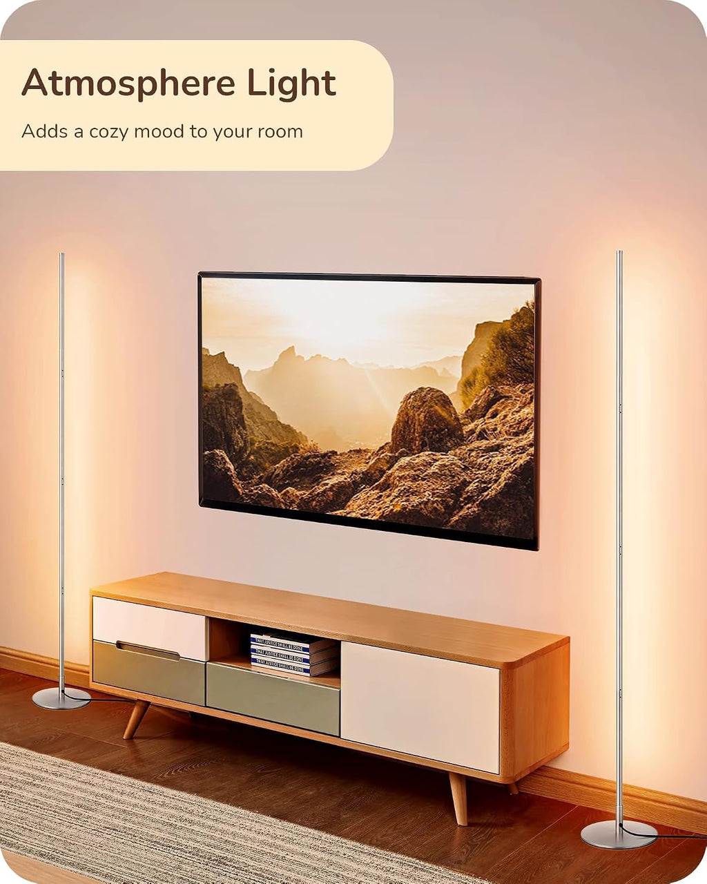 Edishine LED Corner Floor Lamp, Minimalist Dimmable Mood Light, Adjustable Height, 57.5" Tall Floor Lamp for Bedroom, Living Room, Home Off…