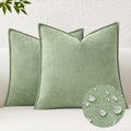 KevinTextile Kevin Textile Spring Waterproof Decorative Pillow Covers Sage Green 16x16 Inch Pack of 2 Soft Boucle Textured Throw Pillowcase…