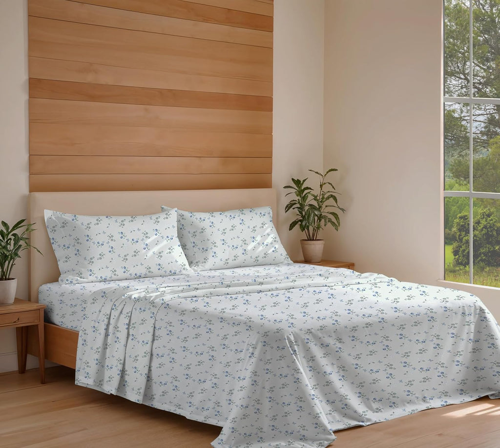 Ruvanti 100% Cotton Organic Percale Sheets Twin Size – Crisp Cooling Bed Sheets for Hot Sleepers, Deep Pocket 15”, Soft Peach Finish, Breat…