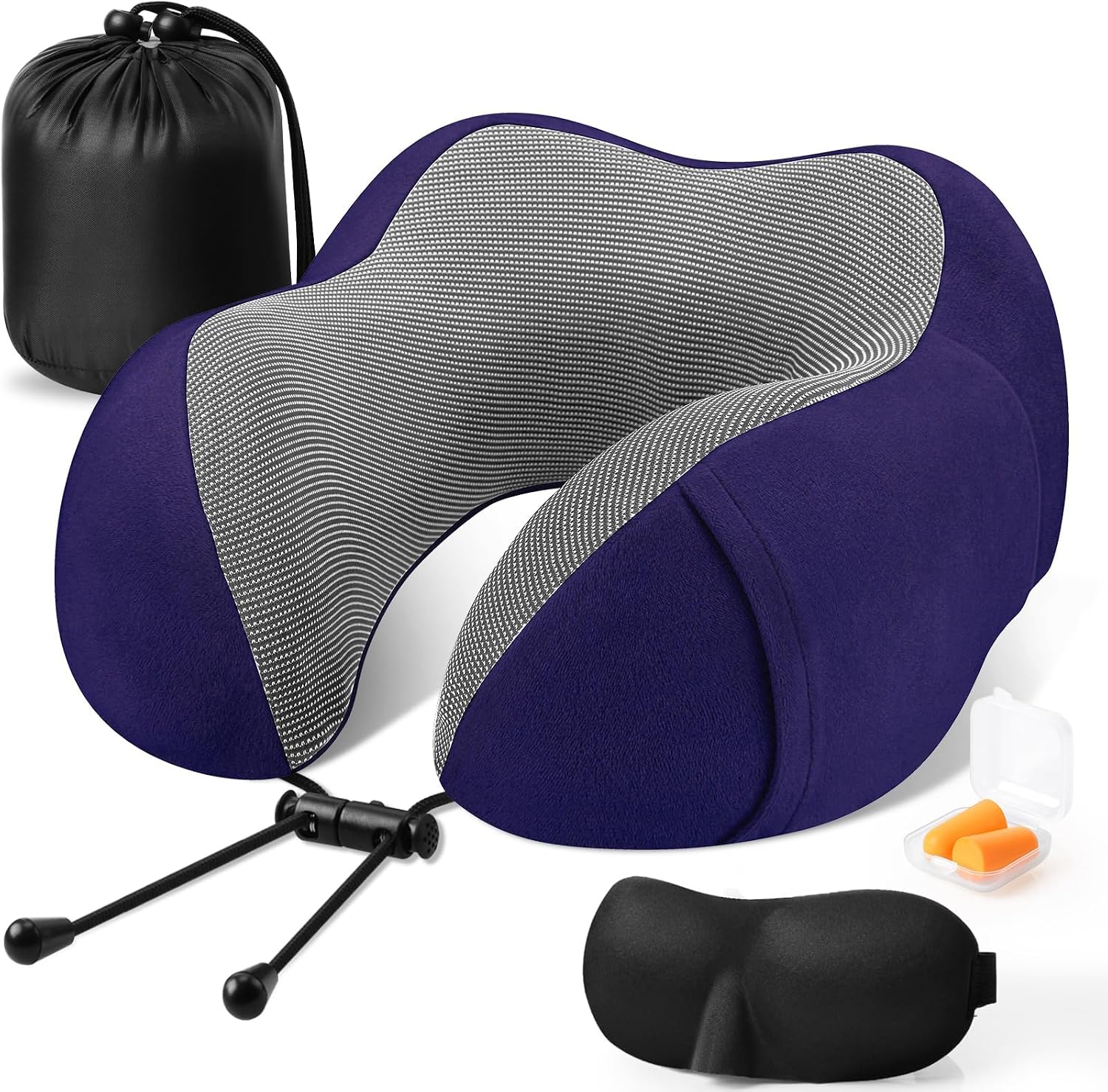 CloudBliss Travel Pillow Premium Memory Foam, Comfortable & Supportive Neck Pillow, Sleeping Neck Pillows for Travel, Airplane Pillow for…