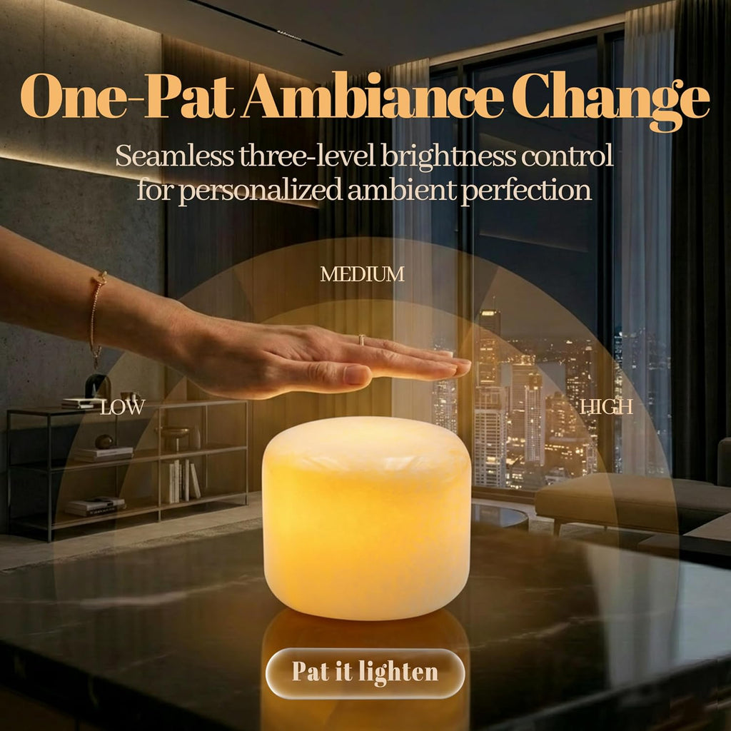 Marmor Marble Lamp Night Light Touch Bedside Table Lamp for Bedroom, Type-C Rechargeable Small Desk Bedside Small Lamps, Eye Caring Dimmable…