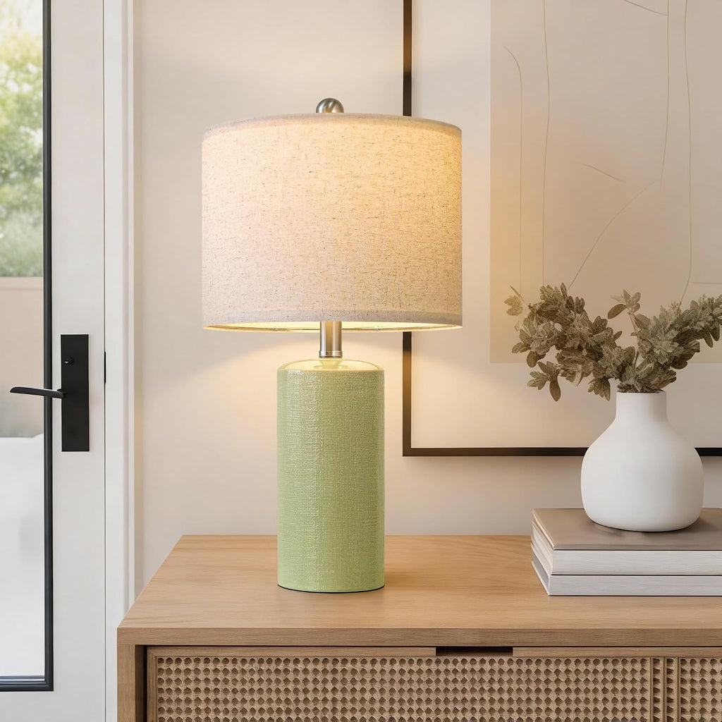 G-SAFAVA 20.5" Small Table Lamps for Living Room Lamp Single Ceramic Lamps for Bedroom Bedside Lamps Modern Boho Lamps for Night Stands…
