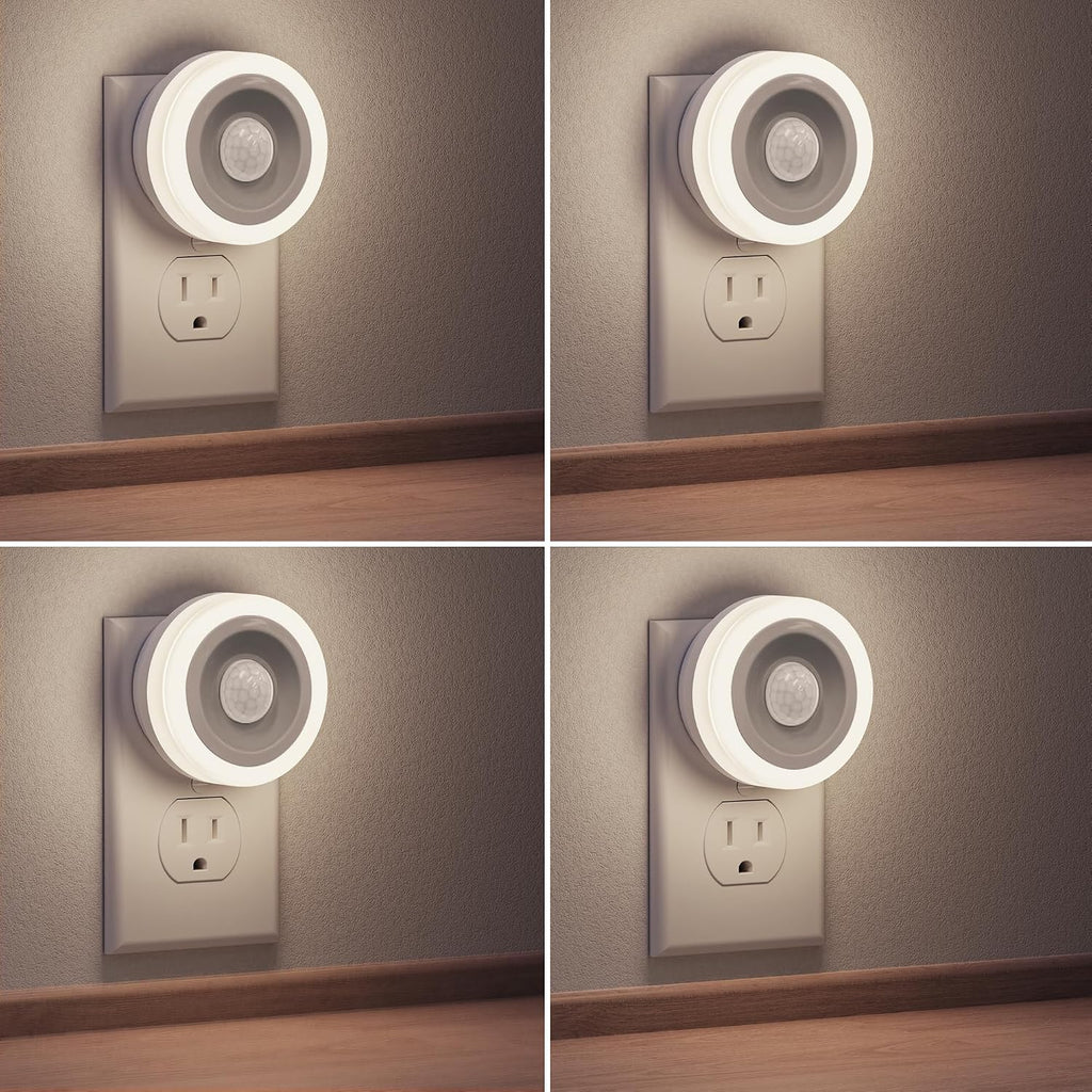Briignite Motion Sensor Night Light, 4 Pack, Night Lights Plug into Wall, Auto On/Off Motion Activation Nightlight, Energy-Saving 0.6W…