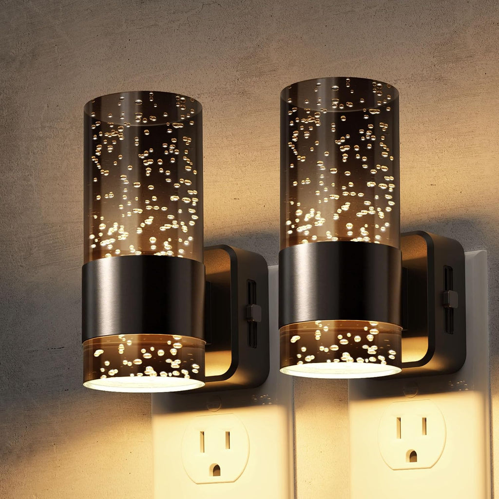 L LOHAS LED Night Lights Plug into Wall, 2 Pack Acrylic Bubble Night Light, Dimmable Nightlight with 0-100 LM, 3000K Plug in Night Light…