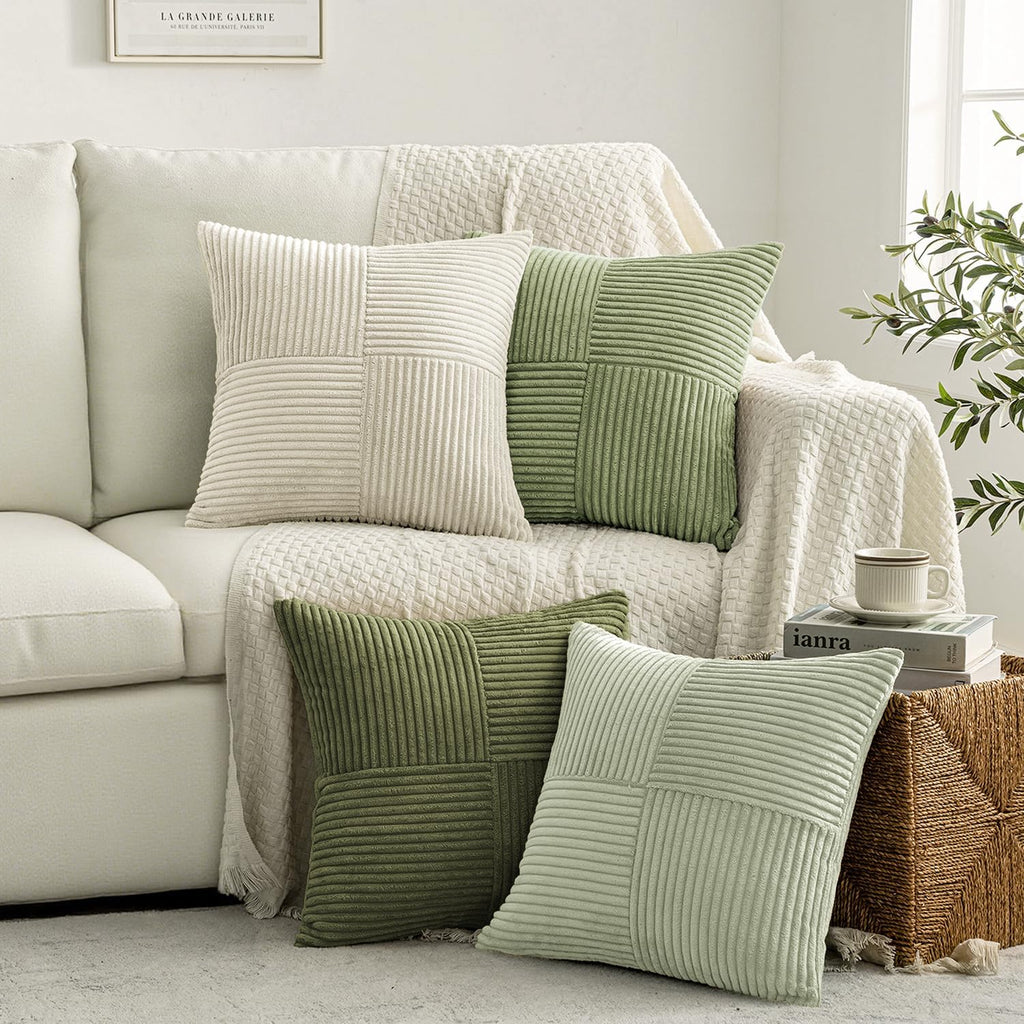 Miulee Summer Light Green Decorative Throw Pillow Covers 20x20 Inch Set of 4 Boho Farmhouse Cushion Covers Mordern Classic Pillow Cases Sof…