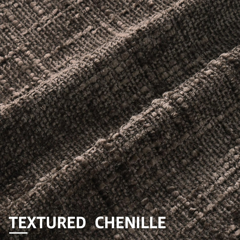 decorUhome Dark Brown Chenille Euro Sham Throw Pillow Covers 22x22 Set of 2 Textured Soft Cozy Slubby Couch Pillow Covers Modern Farmhouse…