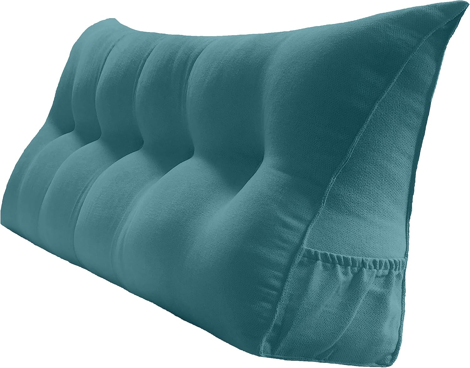 Peachwell Handmade Headboard Pillow- Triangular Wedge Support Large Bolster Cushion Headboard Backrest Pillow with Two Large Side Pockets…