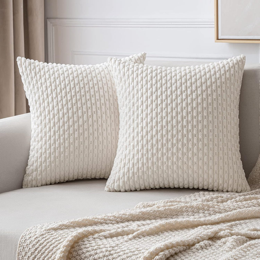 Miulee Christmas Throw Pillow Covers Soft Corduroy Decorative Set of 2 Boho Striped Pillow Covers Pillowcases Farmhouse Home Decor for Couc…