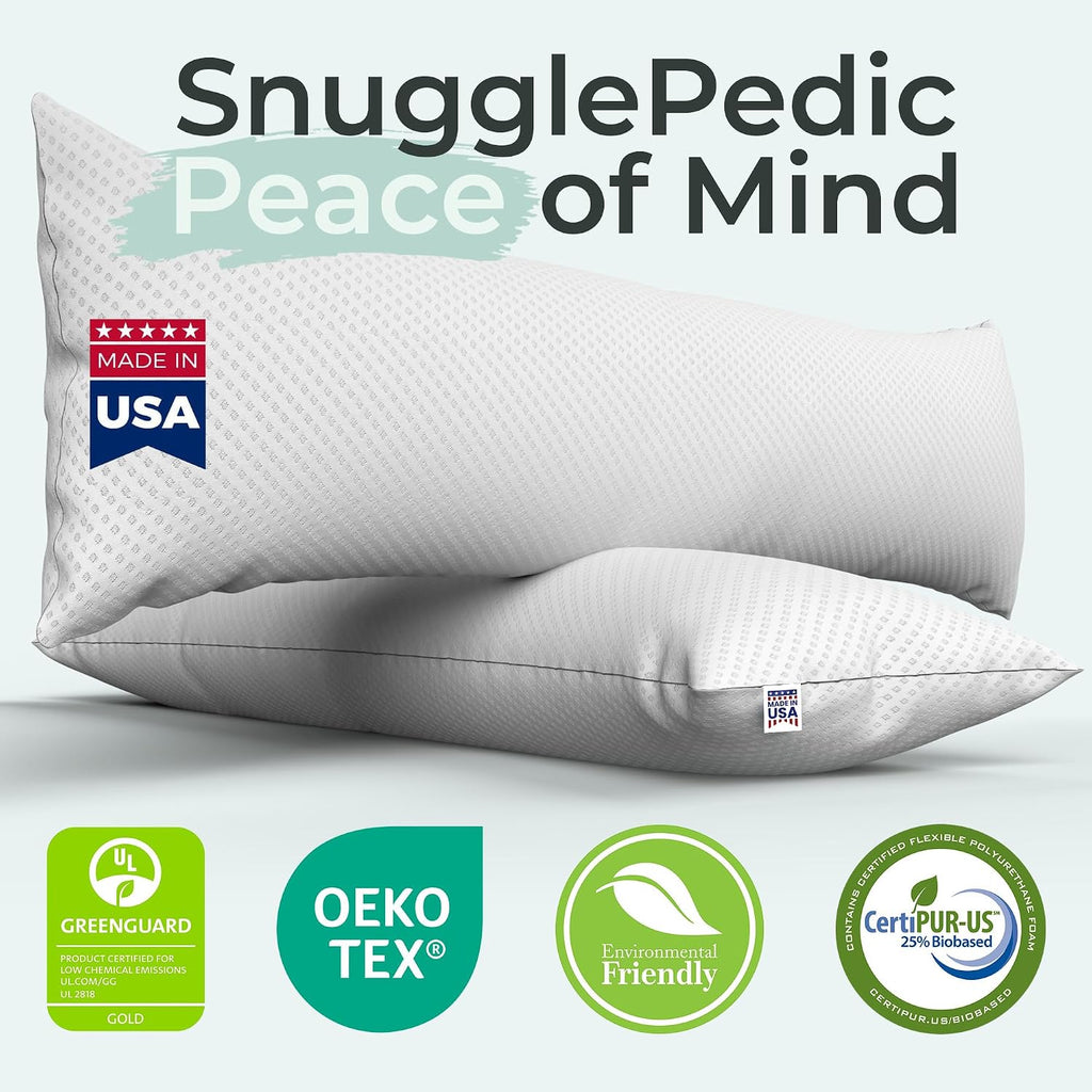 Snuggle-Pedic Body Pillow for Side Sleepers for Adults - Full Body Maternity Pillow Support Legs, Belly & HIPS - Shredded Memory Foam &…