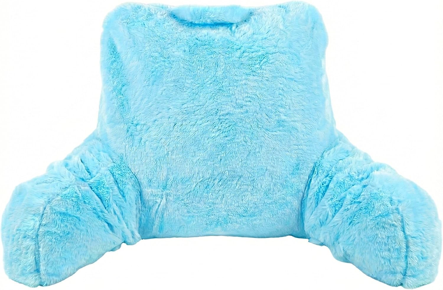 ComfortSpa Reading Pillow Replacement Cover for 19 inch Back Rest Pillow, Polyester Velour Machine Wash and Dry (Faux Fur Blue)