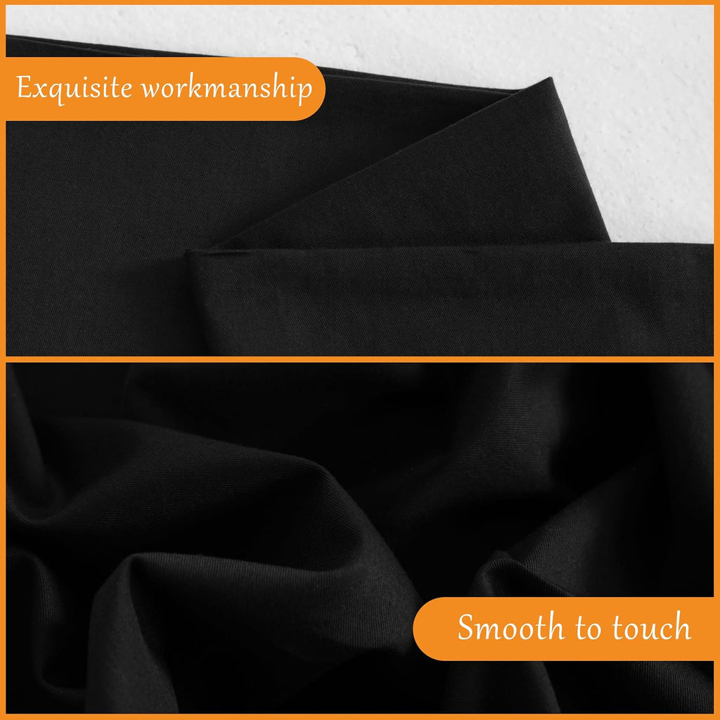 Ntbay Queen Cotton Pillowcases - Envelope Closure 20x30 Pillowcases Set of 2, Breathable and Soft Bed Pillow Cases, Black Cotton Black