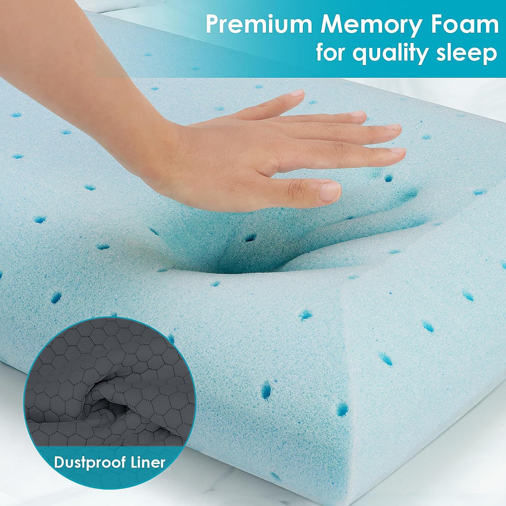 CushyOasis Memory Foam Pillows for Side, Back and Stomach Sleepers, Set of 2, Bed Pillow with Washable Cover and Breathable Mesh, Bed Pillo…