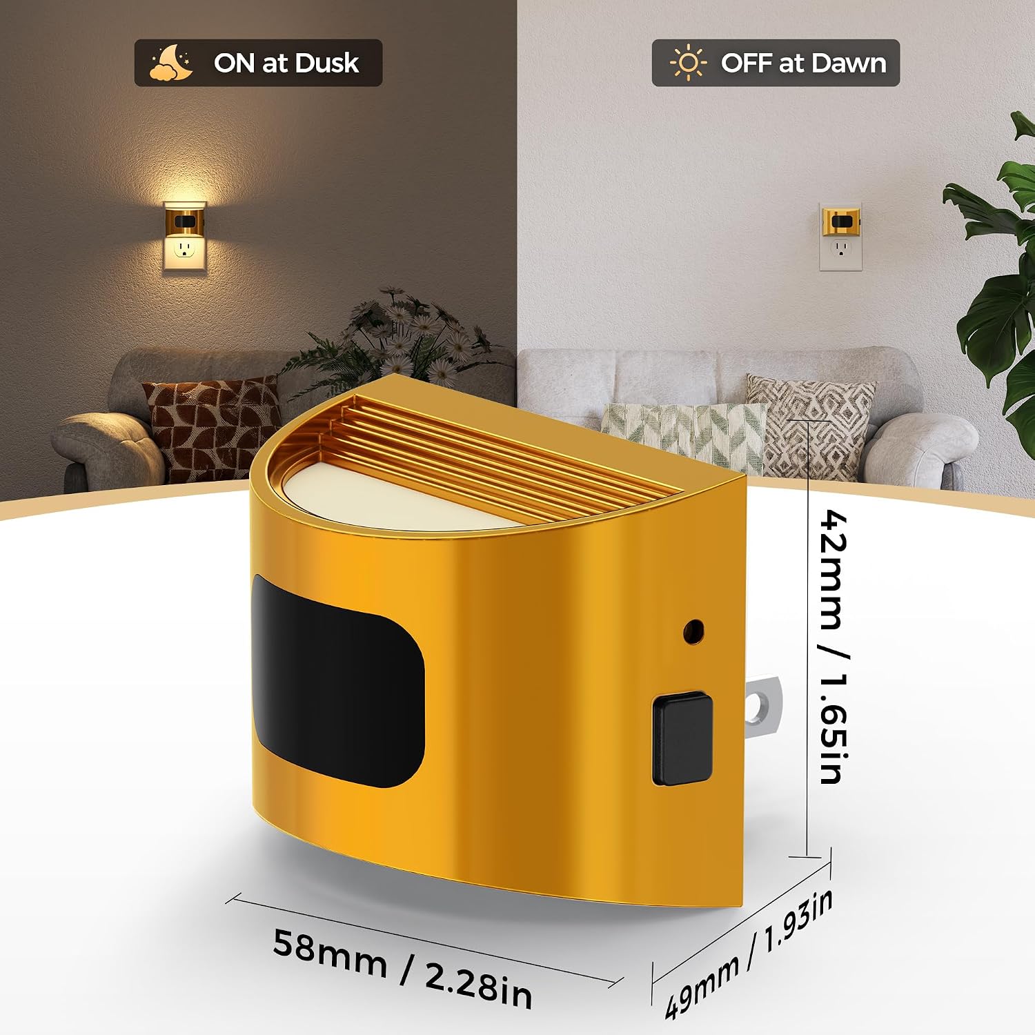 DORESshop LED Night Light[2 Pack], Night Lights Plug into Wall, 3 Mode Plug in Night Light with Motion Sensor, Dusk to Dawn Sensor…