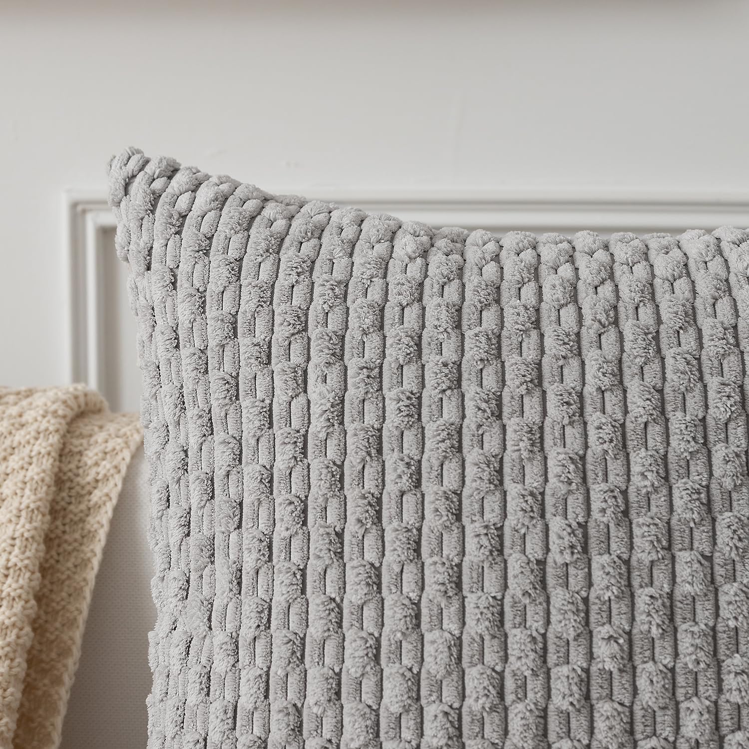 KevinTextile Kevin Textile 14x20 Inch Pillow Cover 1 Pack Boho Decorative Soft Striped Corduroy Lumbar Farmhouse Solid Color Accent Rectang…