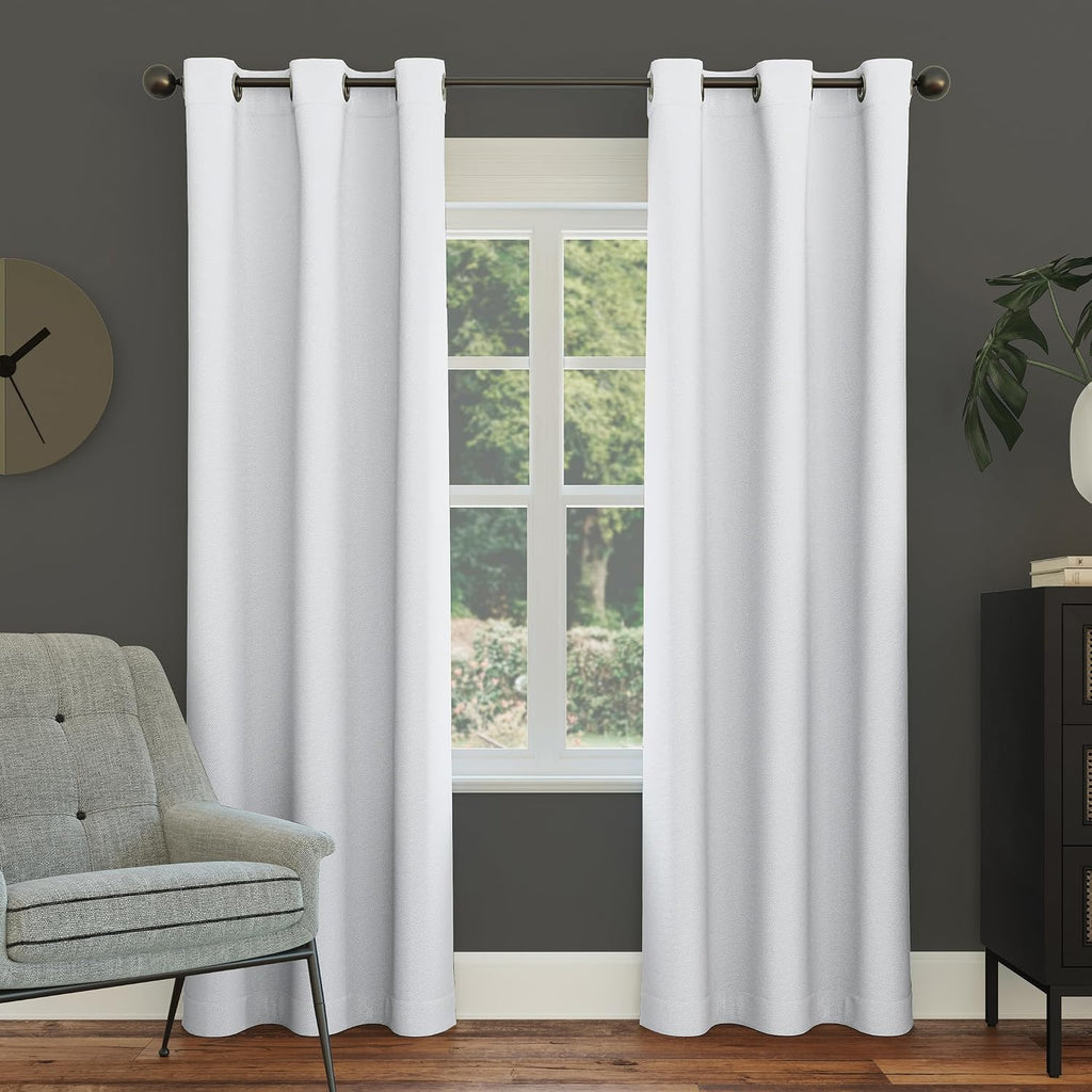 Sun Zero Easton Energy Saving Blackout Grommet Curtain Panel, Oyster White, 40" W x 120" L (1 Panel)