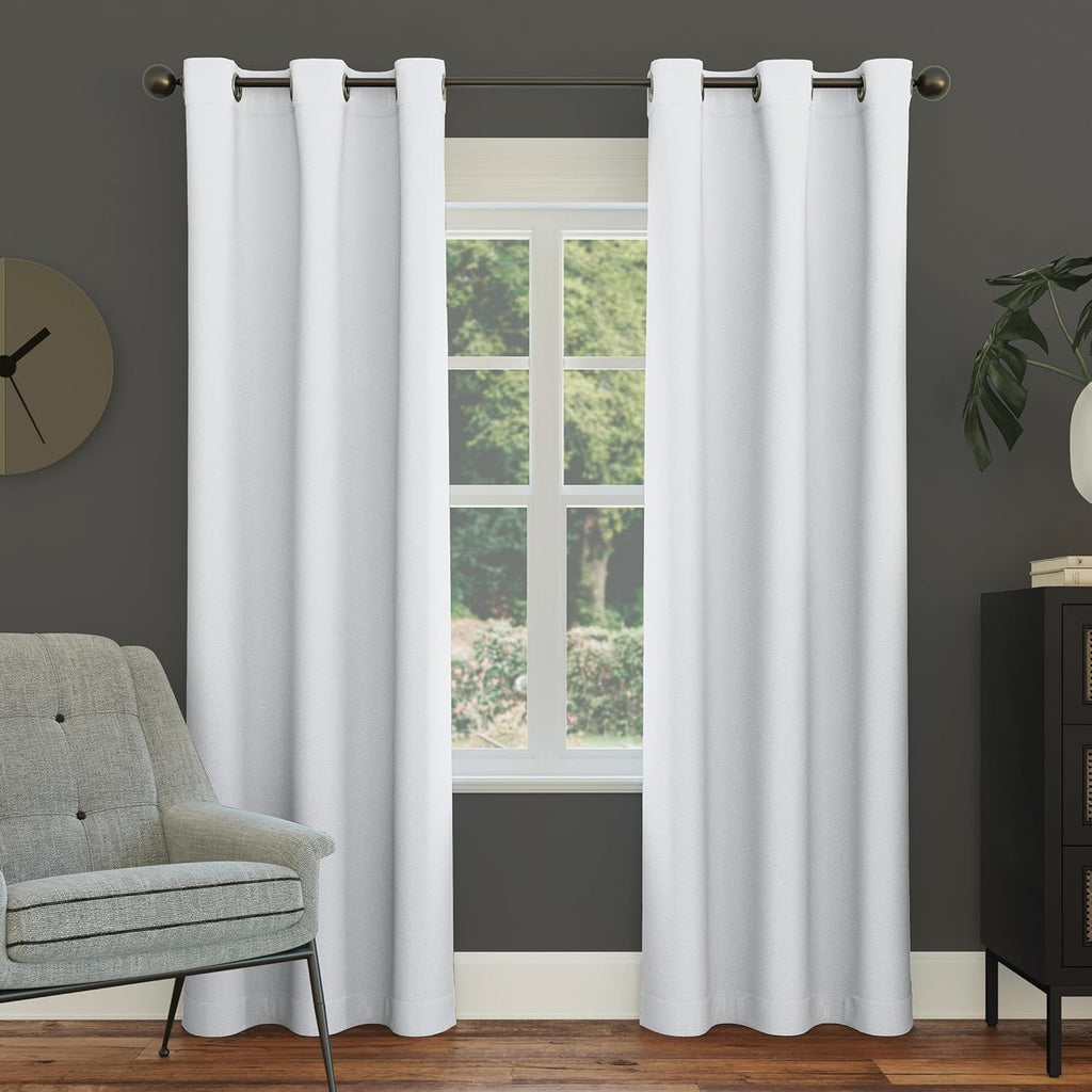 Sun Zero Easton Energy Saving Blackout Grommet Curtain Panel, 40" x 54", Dove White
