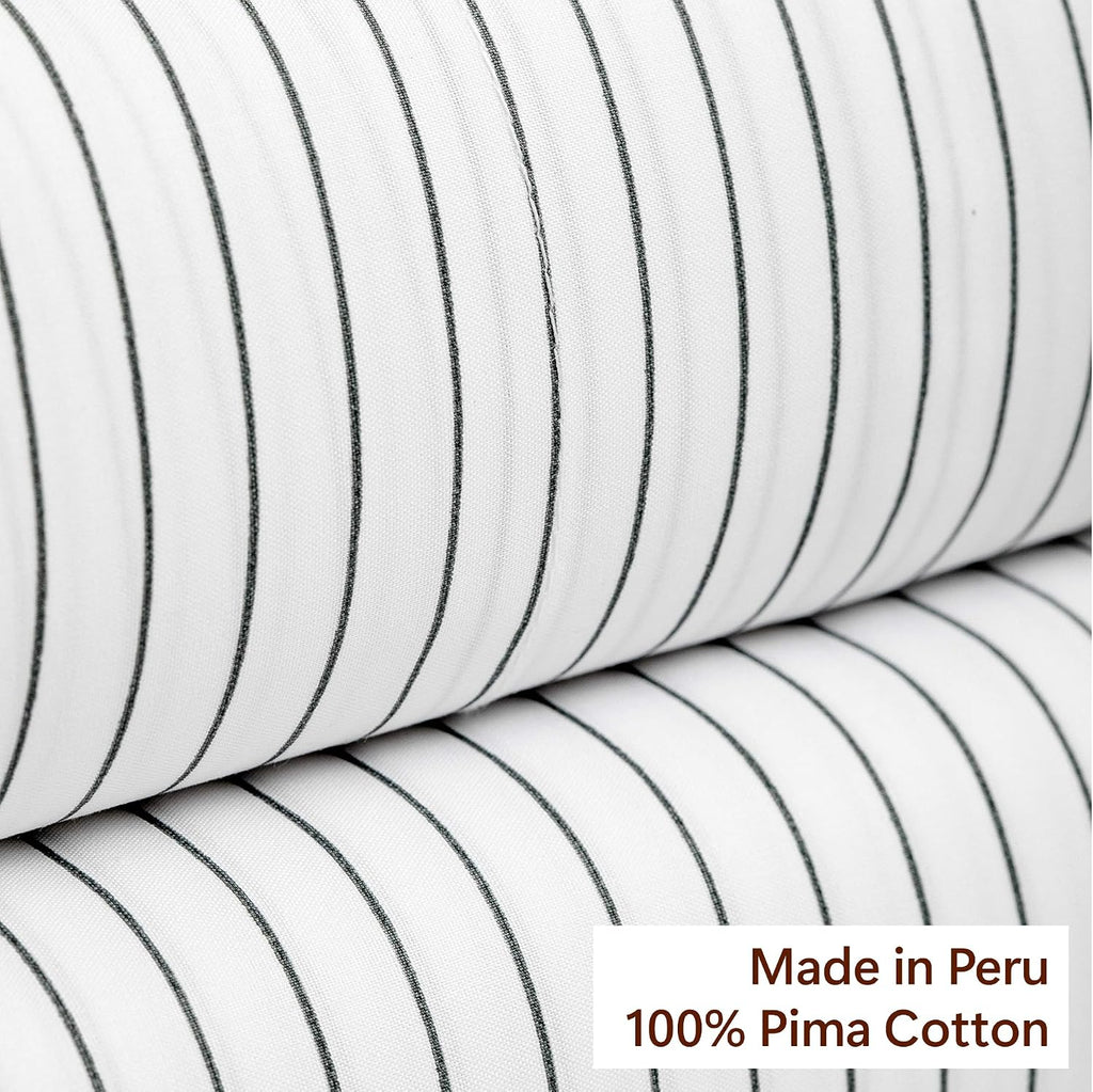 Perupima Peru Pima 415 Thread Count Percal Standard Pillowcases - 100% Peruvian Pima Cotton, 2 Piece (2 Pillowcases) - Cooling, Crisp, Hote…