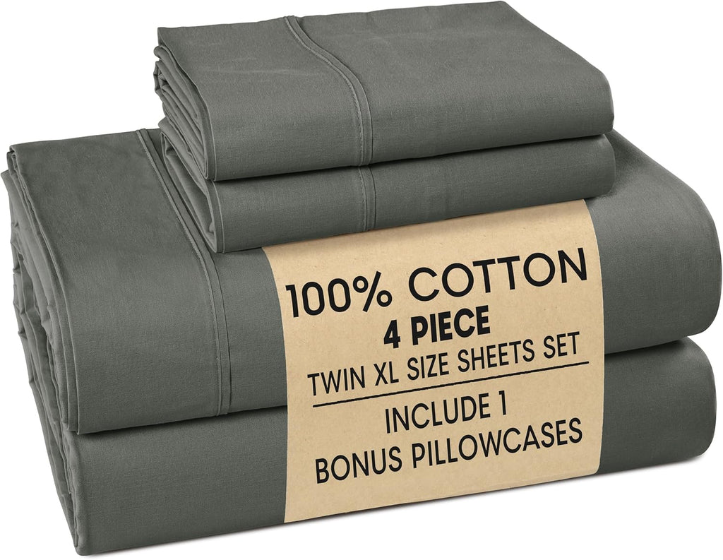 Casa Platino Twin XL Sized Sheets – 4 Piece Twin XL Size Sheets Set, Soft & Breathable, With 15 Inch Deep Pocket Fitted Sheet, Cozy…