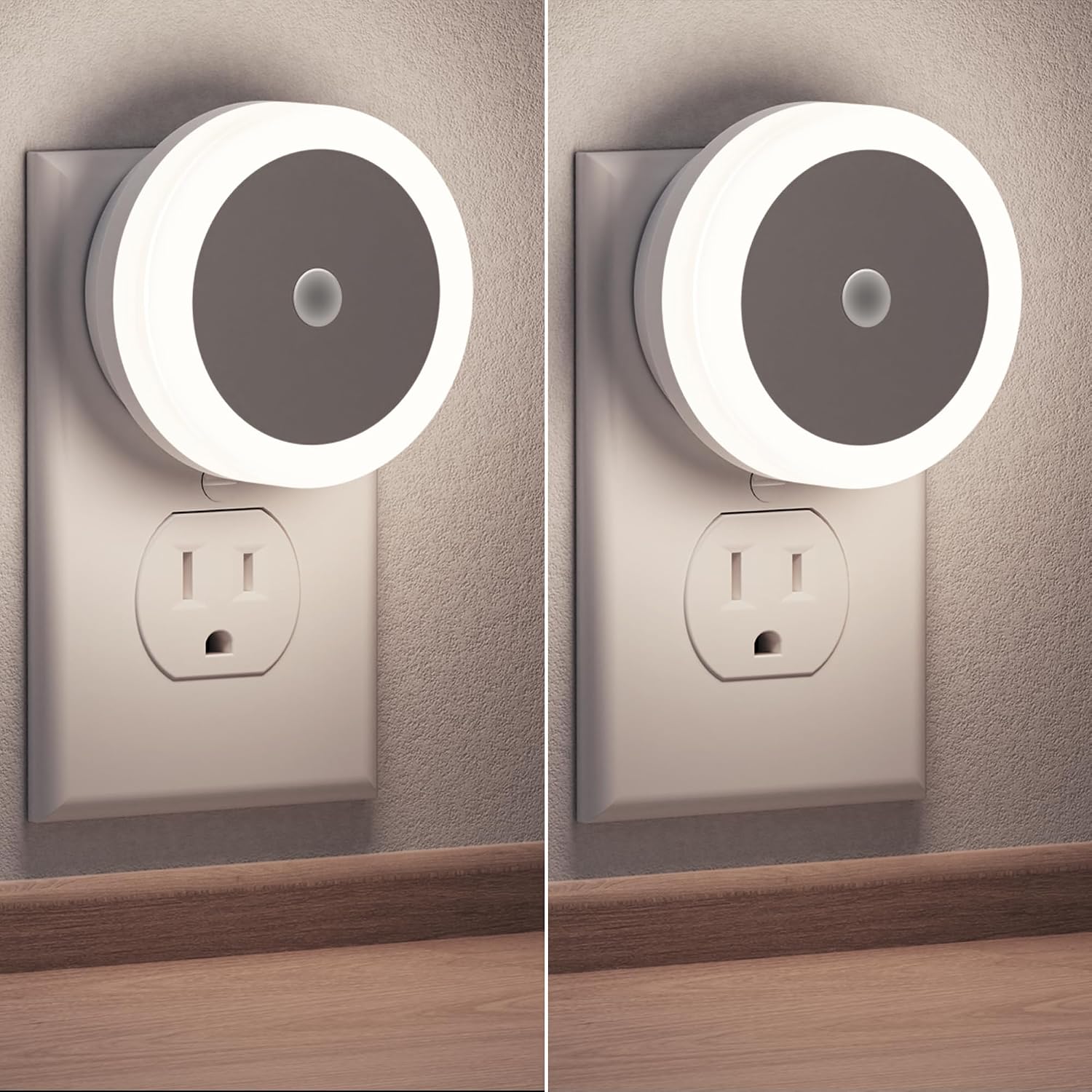 Night Lights Plug-in [2Pack], LED Night Light with Sensor for Kids, Baby, Bathroom, Stair, Hallway - Cool White