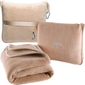BlueHills Premium Soft Travel Blanket Pillow Airplane Blanket Packed in Soft Bag Pillowcase with Hand Luggage Belt Backpack Clip Compact…