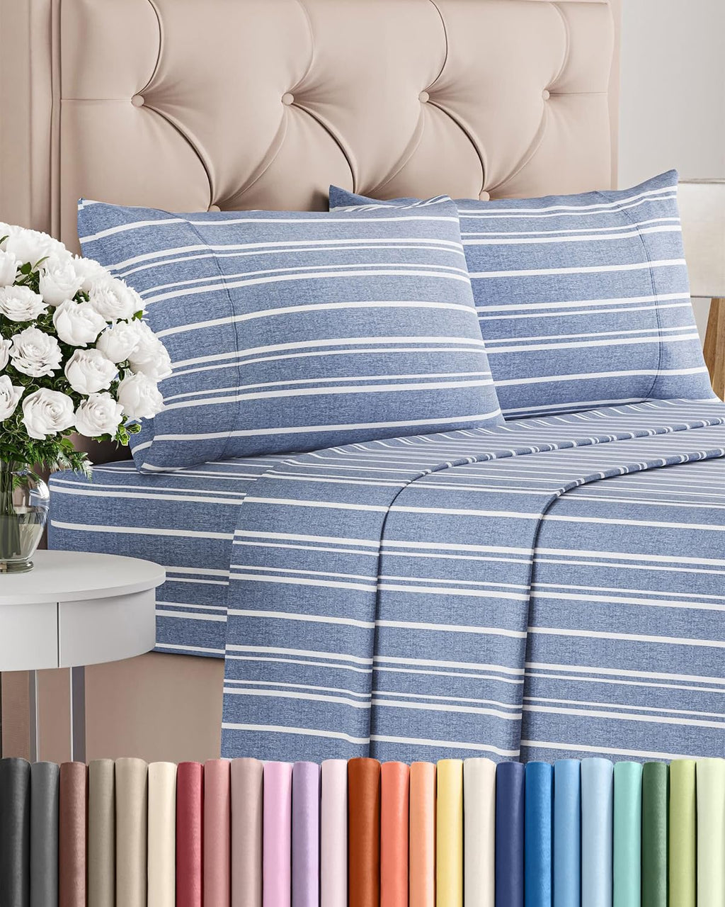 King Size 4 Piece Sheet Set - Comfy Breathable & Cooling Sheets - Hotel Luxury Bed Sheets for Women & Men - Deep Pockets, Easy-Fit, Soft…