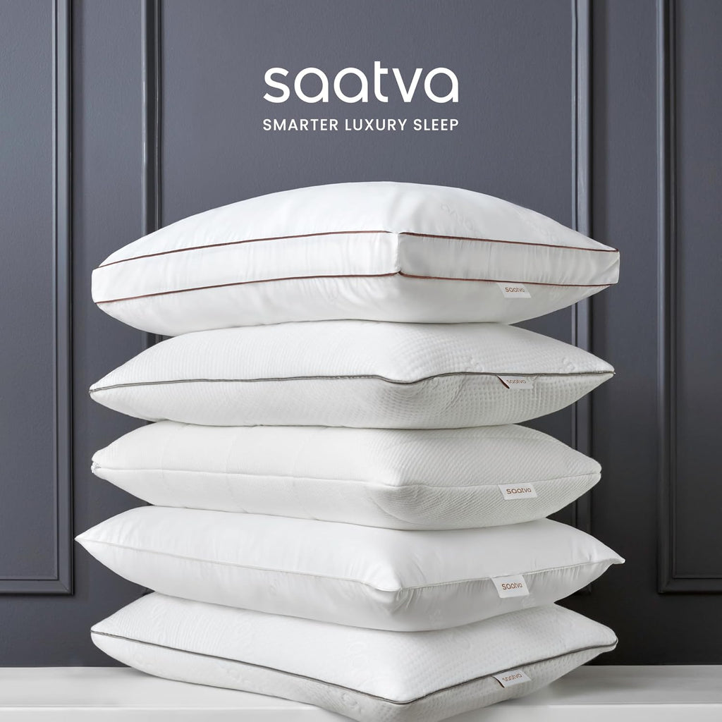 Saatva Cloud Memory Foam Pillow - Gel-Infused Shredded Memory Foam Fill - Standard Loft (4"-5") Contouring Pillow - for Any Sleep…
