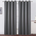Lemomo Grey Blackout Curtains/52 x 84 Inch/Set of 2 Panels Thermal Insulated Room Darkening Curtains for Bedroom 84 Inch Grey