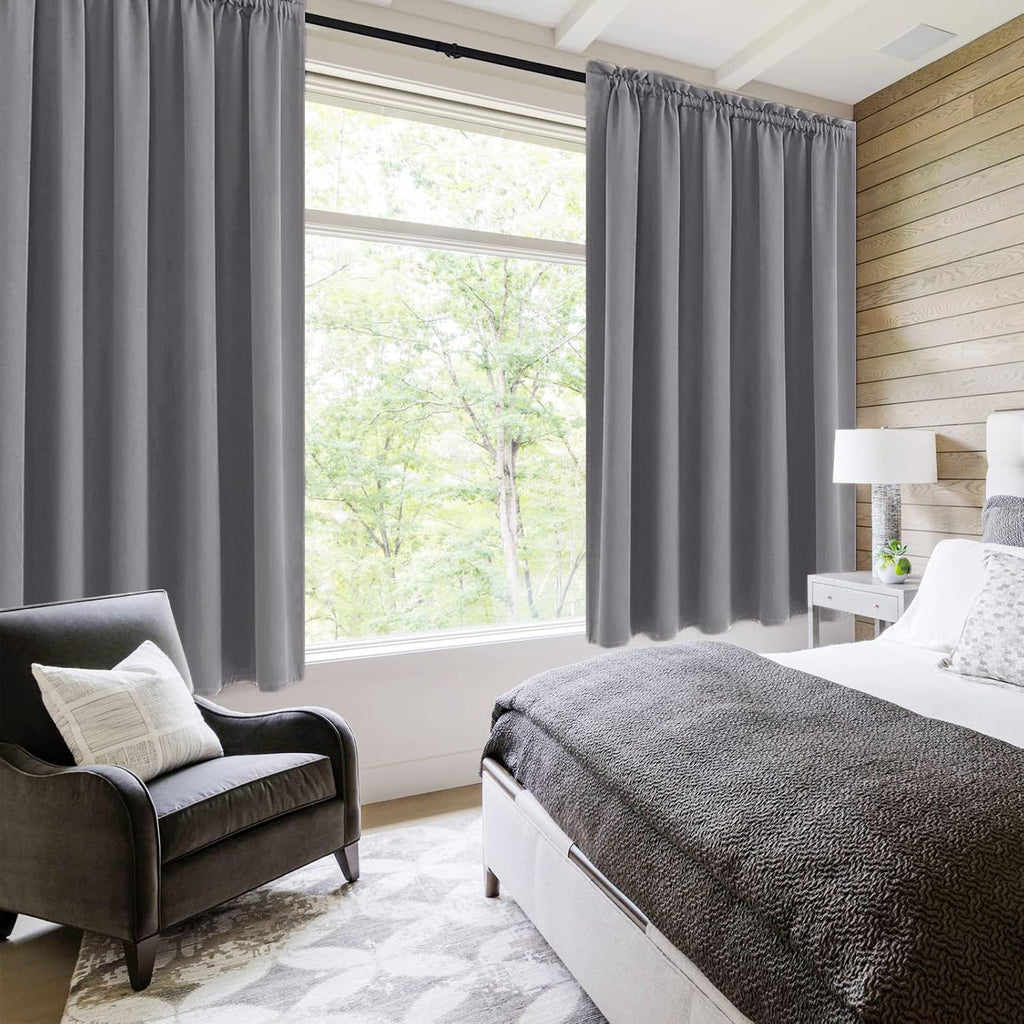 Dwcn Blackout Curtains for Bedroom – Rod Pocket Thermal Insulated Noise Reducing Noise Reducing Drapes for Living Room, W 60 x L 63 Inch, 2…